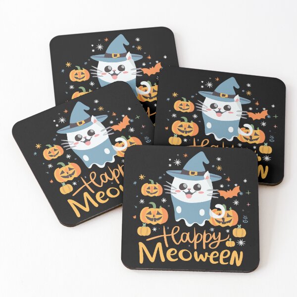 Item preview, Happy Meoween || Happy Cat in Ghost Halloween Costume designed and sold by Motys.