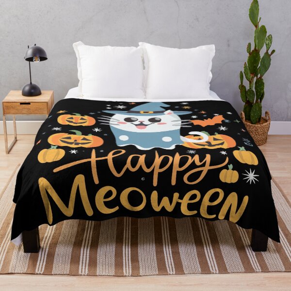 Item preview, Happy Meoween || Happy Cat in Ghost Halloween Costume designed and sold by Motys.