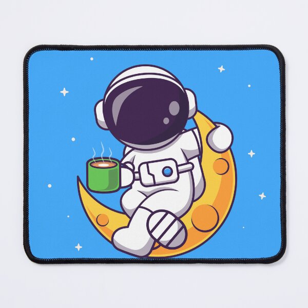 Item preview, Cosmic Coffee Break: Cute Astronaut Drinking Coffee on the Moon Cartoon Vector Icon Illustration designed and sold by hjian8219.