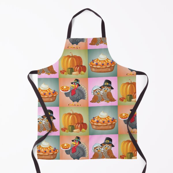 Item preview, Happy Thanksgiving Cute Collage Of Autumn Fall Themed Pumpkins, Turkey, Pumpkin Pie & Owls, Birds designed and sold by FCS Specialties LLC.