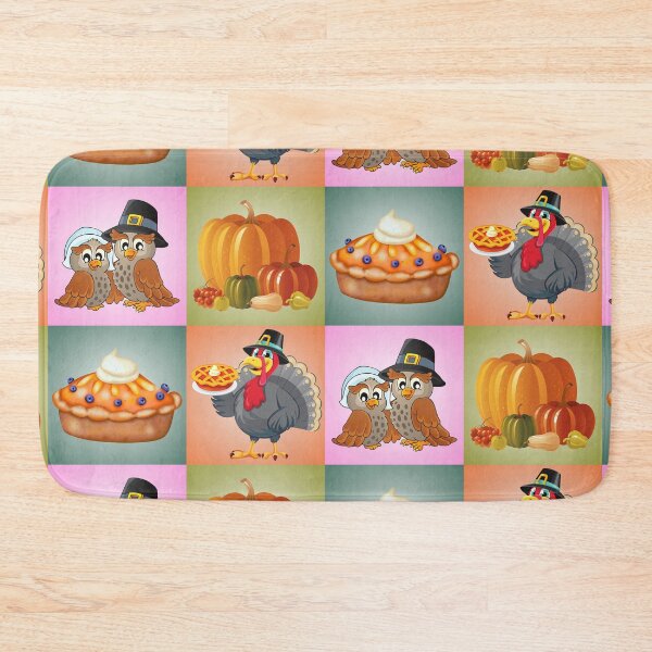 Item preview, Happy Thanksgiving Cute Collage Of Autumn Fall Themed Pumpkins, Turkey, Pumpkin Pie & Owls, Birds designed and sold by FCS Specialties LLC.