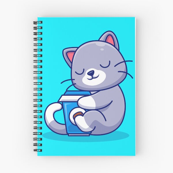 Item preview, Cozy Feline Comfort: Cute Cat Hugging a Cup Cartoon Vector Icon Illustration designed and sold by hjian8219.