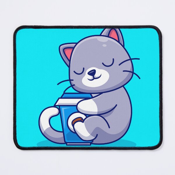 Item preview, Cozy Feline Comfort: Cute Cat Hugging a Cup Cartoon Vector Icon Illustration designed and sold by hjian8219.