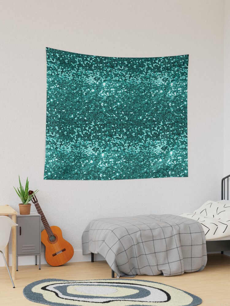 Turquoise Blue Glitter Look Chunky Sequin Tapestry for Sale by  ColorFlowArt