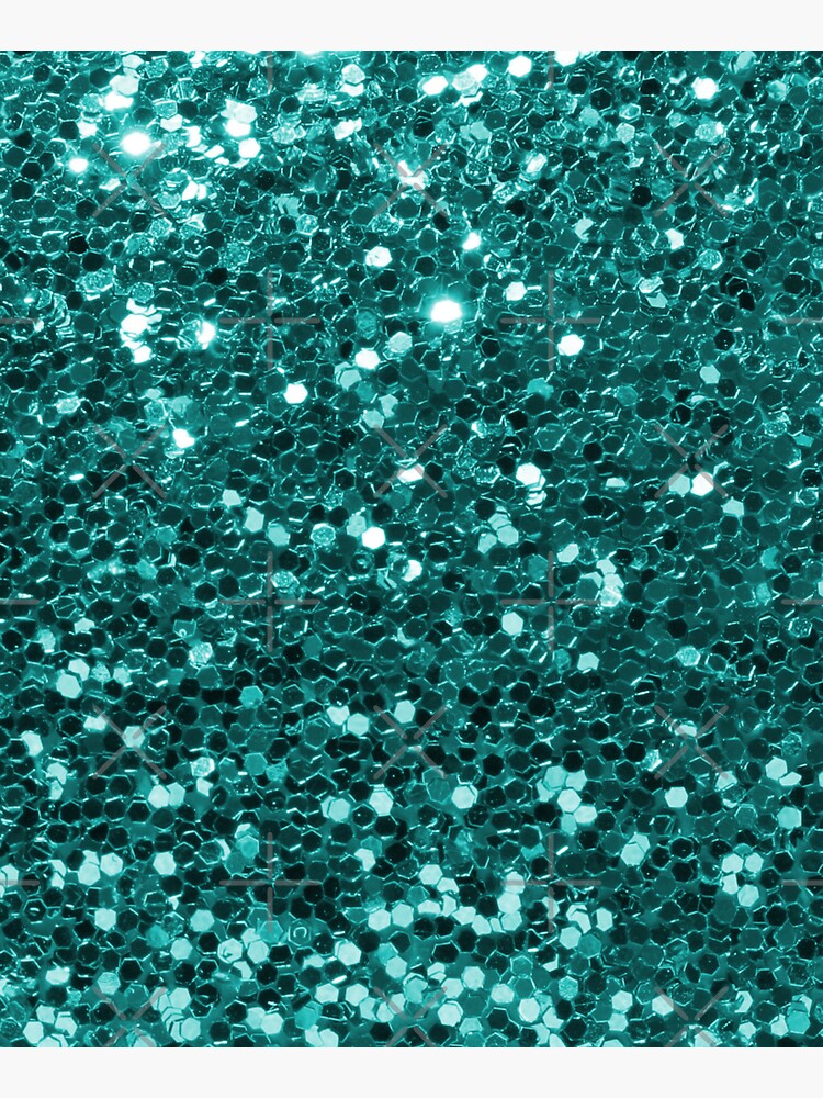 Turquoise Blue Glitter Look Chunky Sequin | Tote Bag