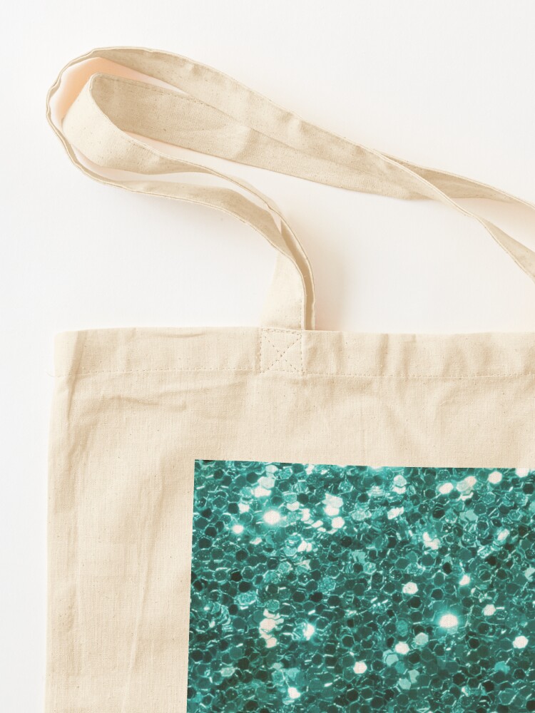 Turquoise Blue Glitter Look Chunky Sequin Tote Bag for Sale by  ColorFlowArt