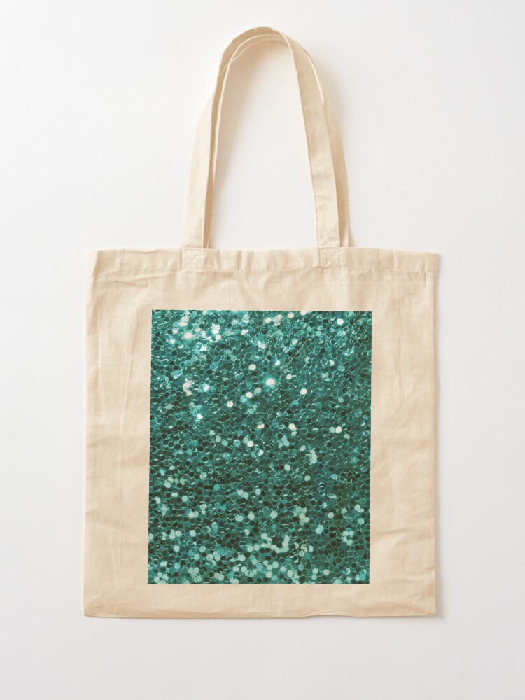 Turquoise Blue Glitter Look Chunky Sequin Tote Bag for Sale by  ColorFlowArt