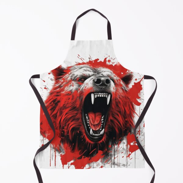 Item preview, Portrait Of A Grizzly Bear With Red Paint Over Its Face designed and sold by Bibby22.
