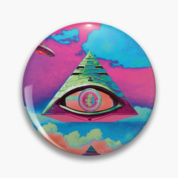 Item preview, Bitcoin Rises Over The Ruins of The Ancient Pyramid Schemes designed and sold by OSOsUFOs.