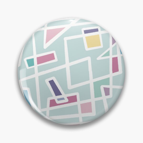 Item preview, Retro pattern of aqua geometric figures designed and sold by AnaTZ.
