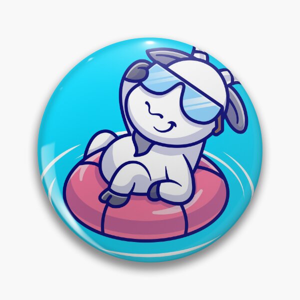 Item preview, Chillin' Goat by the Pool: Cute Goat Relaxing with Glasses Cartoon Vector Icon Illustration designed and sold by hjian8219.