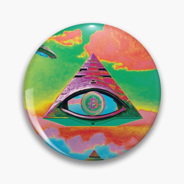 Item preview, Bitcoin Rises Over The Ruins of The Ancient Pyramid Schemes V2.0 designed and sold by OSOsUFOs.