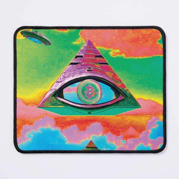 Item preview, Bitcoin Rises Over The Ruins of The Ancient Pyramid Schemes V2.0 designed and sold by OSOsUFOs.