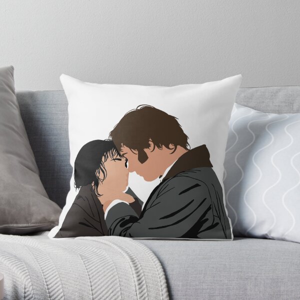 Elizabeth Bennett et M. Darcy - Kiss at Dawn - Orgueil et préjugés - Jane Austen Coussin