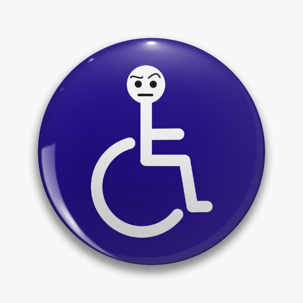 Item preview, Disabled logo with raised eyebrow face emoji designed and sold by Sue Davie.