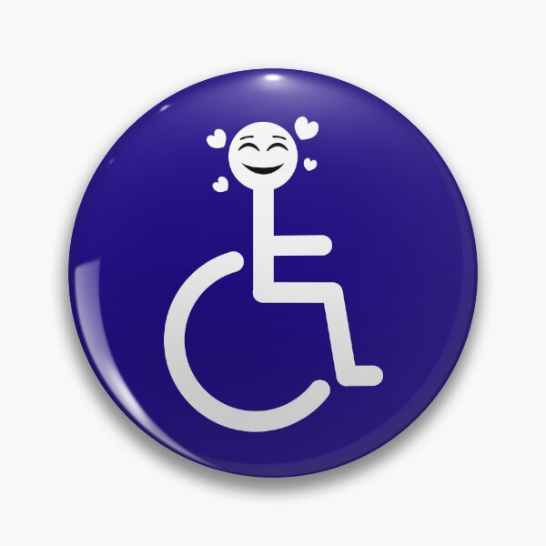 Item preview, Disabled logo with floating hearts face emoji designed and sold by Sue Davie.