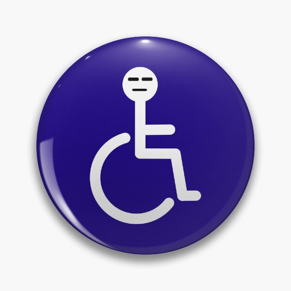 Item preview, Disabled logo with expressionless face emoji designed and sold by Sue Davie.