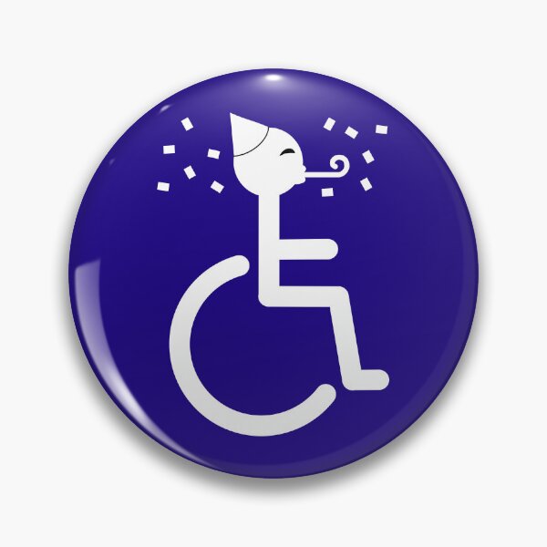 Item preview, Disabled logo with celebration face emoji designed and sold by Sue Davie.