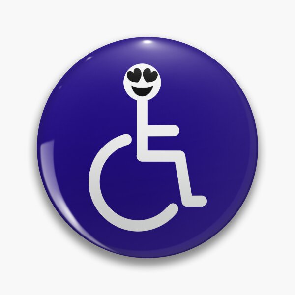 Item preview, Disabled logo with hearts for eyes face emoji designed and sold by Sue Davie.
