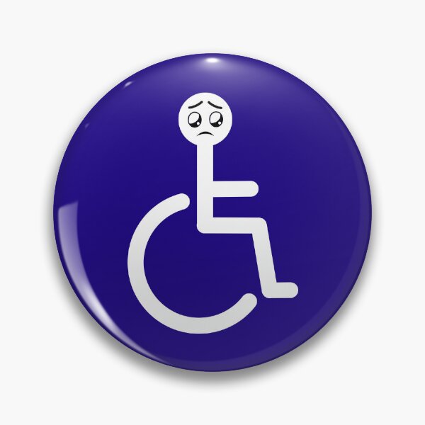 Item preview, Disabled logo with pleading face emoji designed and sold by Sue Davie.