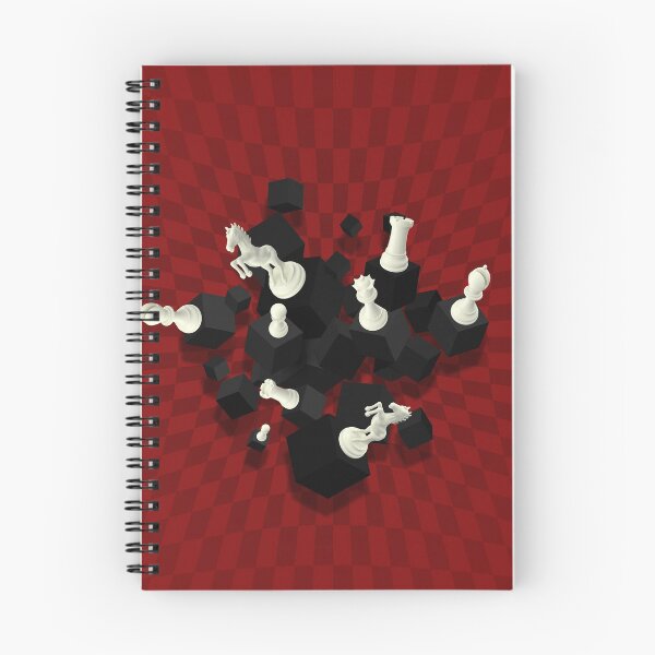 Item preview, Chessboard and 3D Chess Pieces composition on red designed and sold by k9printart.