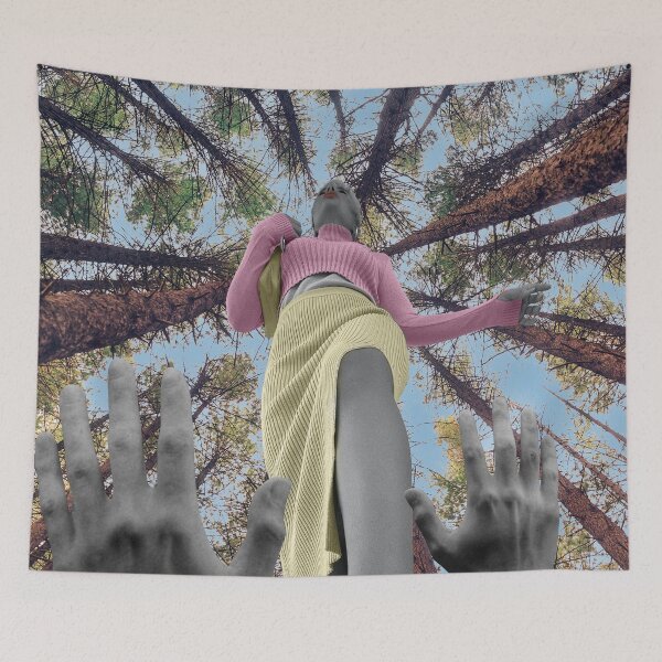 Item preview, Enchanting Collage Art Print: "Bigfoot Forward" and the Giantess - Fantasy Woodland Art designed and sold by GollyWillikers.