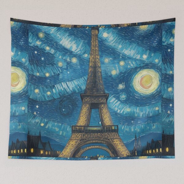 Item preview, Starry night in Paris Van Gogh Starry Night Eiffel Tower designed and sold by Vangoholic.