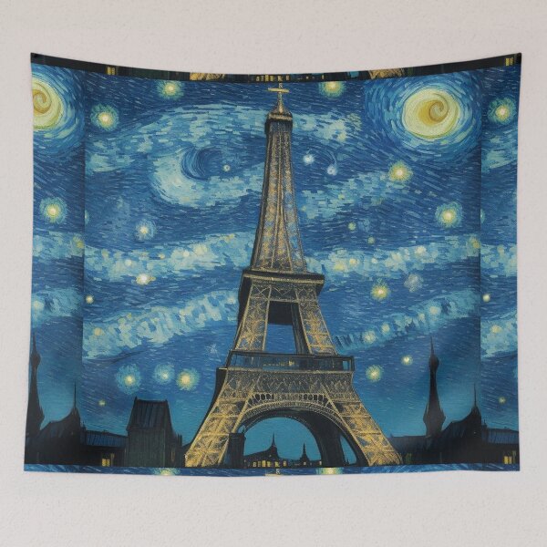 Item preview, Starry night in Paris Van Gogh Starry Night Eiffel Tower designed and sold by Vangoholic.