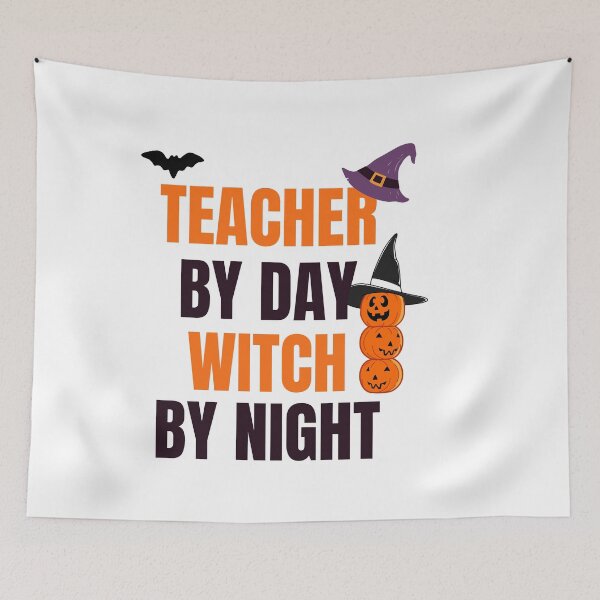 Item preview, teacher by day witche by night designed and sold by ANNINOART ⭐⭐⭐⭐⭐.