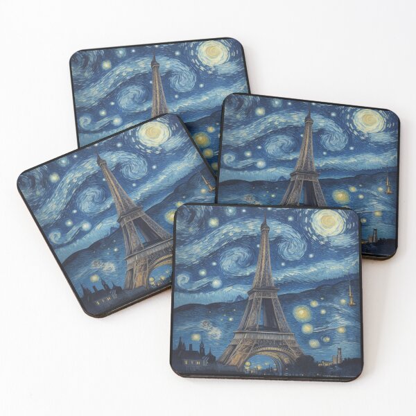 Item preview, Starry night in Paris Van Gogh Starry Night Eiffel Tower designed and sold by Vangoholic.