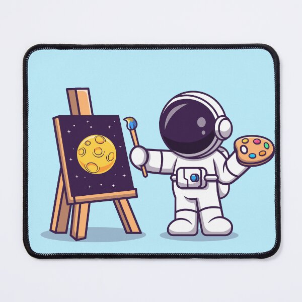 Item preview, Cosmic Canvas: Cute Astronaut Painting the Moon Cartoon Vector Icon Illustration designed and sold by hjian8219.