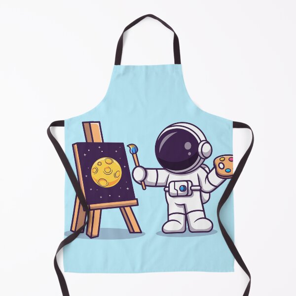 Item preview, Cosmic Canvas: Cute Astronaut Painting the Moon Cartoon Vector Icon Illustration designed and sold by hjian8219.