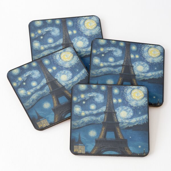 Item preview, Starry night in Paris Van Gogh Starry Night Eiffel Tower designed and sold by Vangoholic.