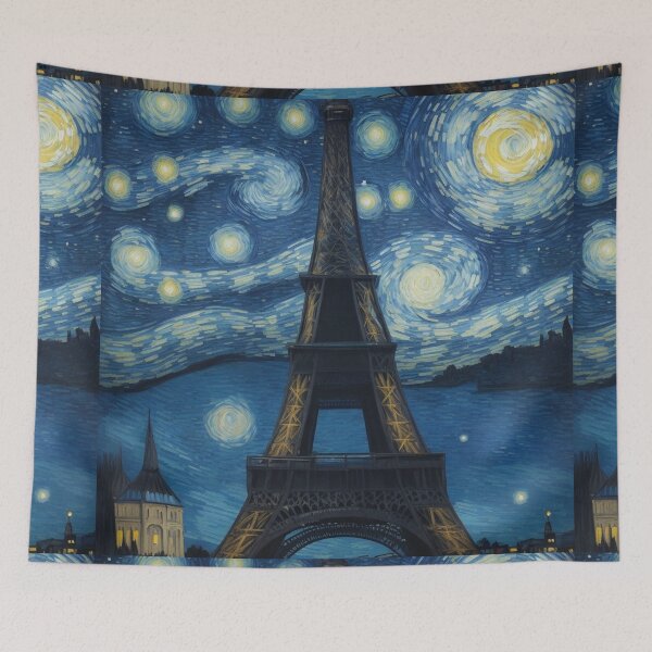 Item preview, Starry night in Paris Van Gogh Starry Night Eiffel Tower designed and sold by Vangoholic.