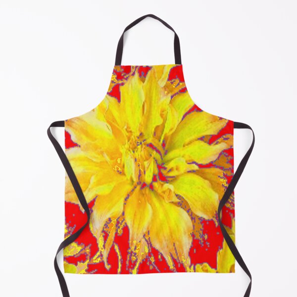 Item preview, ABSTRACTED YELLOW GARDEN FLOWER RED ART designed and sold by sharlesart.
