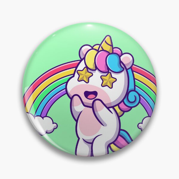 Item preview, Unicorn's Rainbow Delight: Cute Unicorn Amazed with Rainbow Cartoon Vector Icon Illustration designed and sold by hjian8219.
