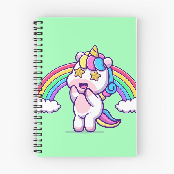 Item preview, Unicorn's Rainbow Delight: Cute Unicorn Amazed with Rainbow Cartoon Vector Icon Illustration designed and sold by hjian8219.