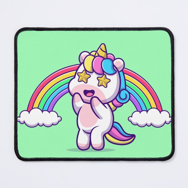 Item preview, Unicorn's Rainbow Delight: Cute Unicorn Amazed with Rainbow Cartoon Vector Icon Illustration designed and sold by hjian8219.