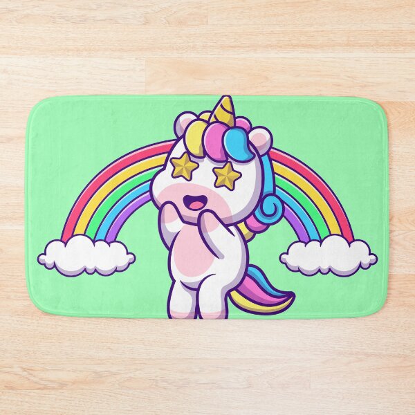 Item preview, Unicorn's Rainbow Delight: Cute Unicorn Amazed with Rainbow Cartoon Vector Icon Illustration designed and sold by hjian8219.