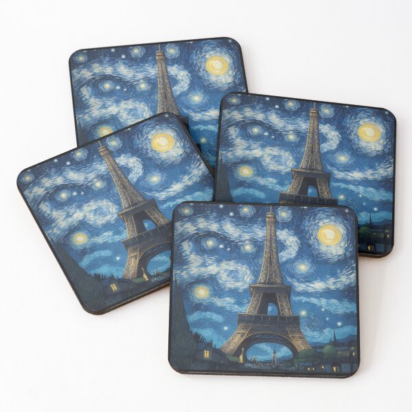 Item preview, Starry night in Paris Van Gogh Starry Night Eiffel Tower designed and sold by Vangoholic.