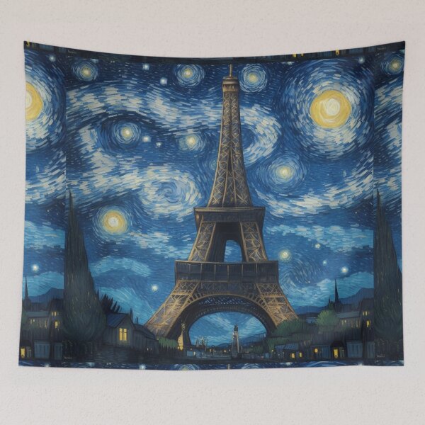 Item preview, Starry night in Paris Van Gogh Starry Night Eiffel Tower designed and sold by Vangoholic.