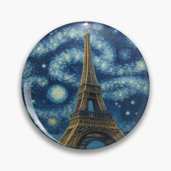 Item preview, Starry night in Paris Van Gogh Starry Night Eiffel Tower designed and sold by Vangoholic.