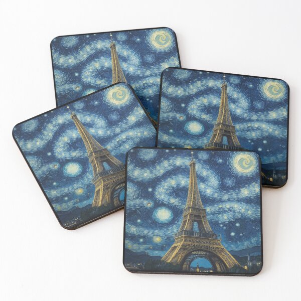 Item preview, Starry night in Paris Van Gogh Starry Night Eiffel Tower designed and sold by Vangoholic.