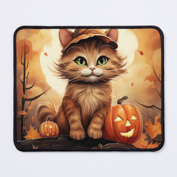 Item preview, Mischievous Cat Dressed as a Pumpkin designed and sold by BDMeow.