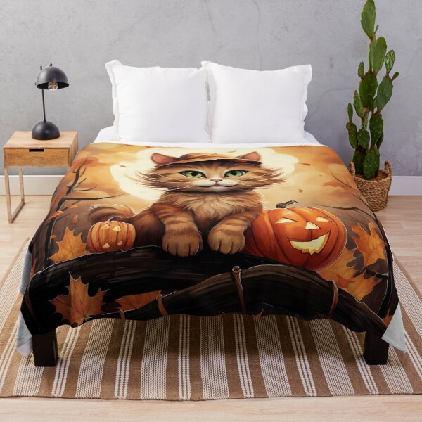 Item preview, Mischievous Cat Dressed as a Pumpkin designed and sold by BDMeow.