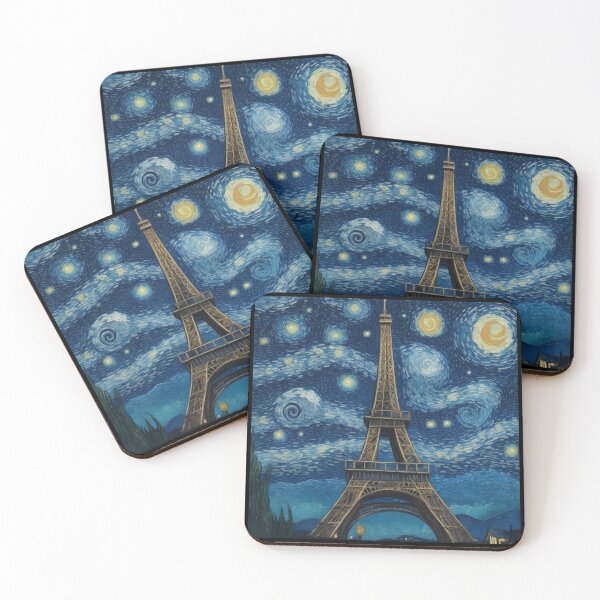 Item preview, Starry night in Paris Van Gogh Starry Night Eiffel Tower designed and sold by Vangoholic.
