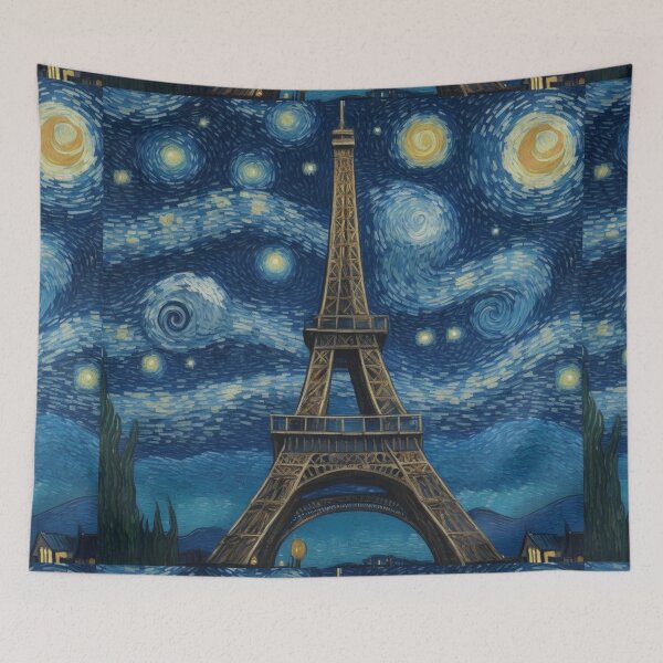 Item preview, Starry night in Paris Van Gogh Starry Night Eiffel Tower designed and sold by Vangoholic.