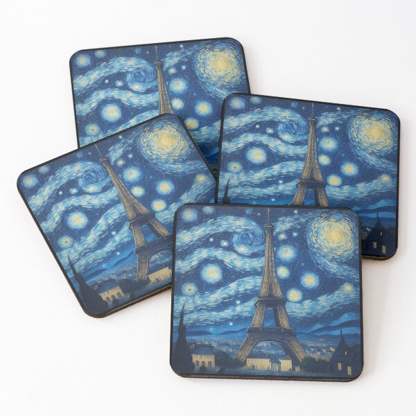 Item preview, Starry night in Paris Van Gogh Starry Night Eiffel Tower designed and sold by Vangoholic.
