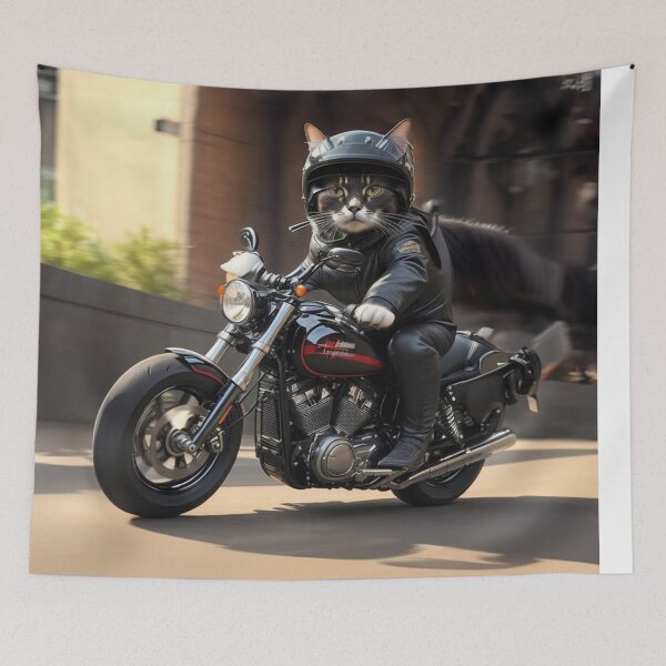 Item preview, Cat on a big motorbike designed and sold by Glamalt.