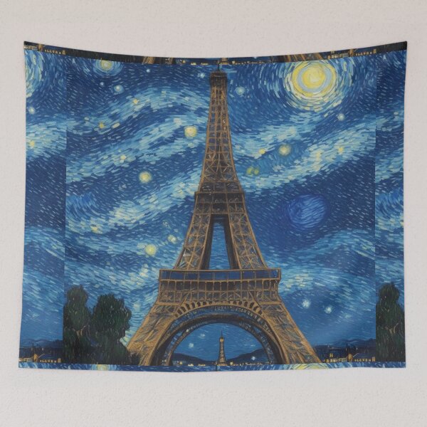 Item preview, Starry night in Paris Van Gogh Starry Night Eiffel Tower designed and sold by Vangoholic.